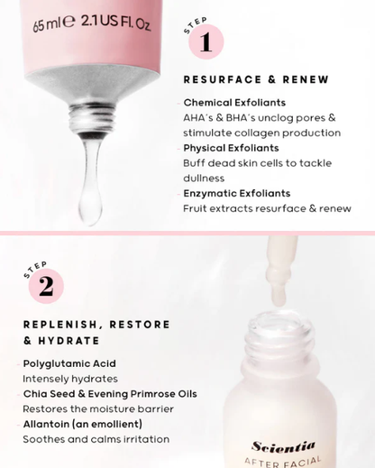 Scientia AFTER FACIAL GLOW Resurfacing Mask & Restorative Serum Duo Set