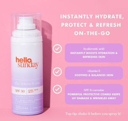 Hello Sunday The Retouch One SPF 30 Invisible Face Mist with Hyaluronic Acid